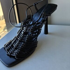 ZARA Elegant Black Strappy Heels